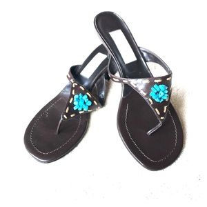 Together Turquoise Stone Embellished Heeled Sandal